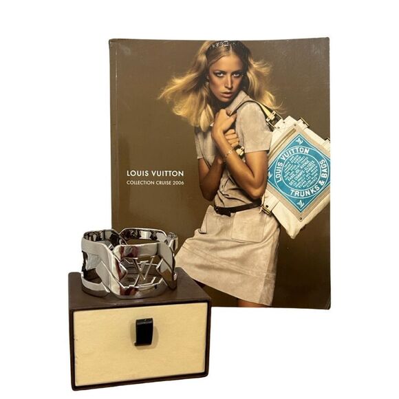 Louis Vuitton Jewelry - Authentic Louis Vuitton Silver Metal Art-Deco Bracelet